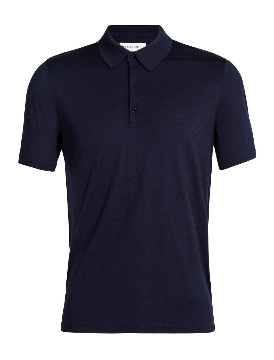 Koszulki Icebreaker Merino Tech Lite II Krótkie Sleeve Polo Męskie Granatowe | PL 1787HAPK